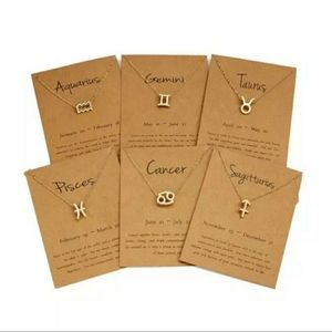 Zodiac Sign Pendant 12 Constellation Necklace